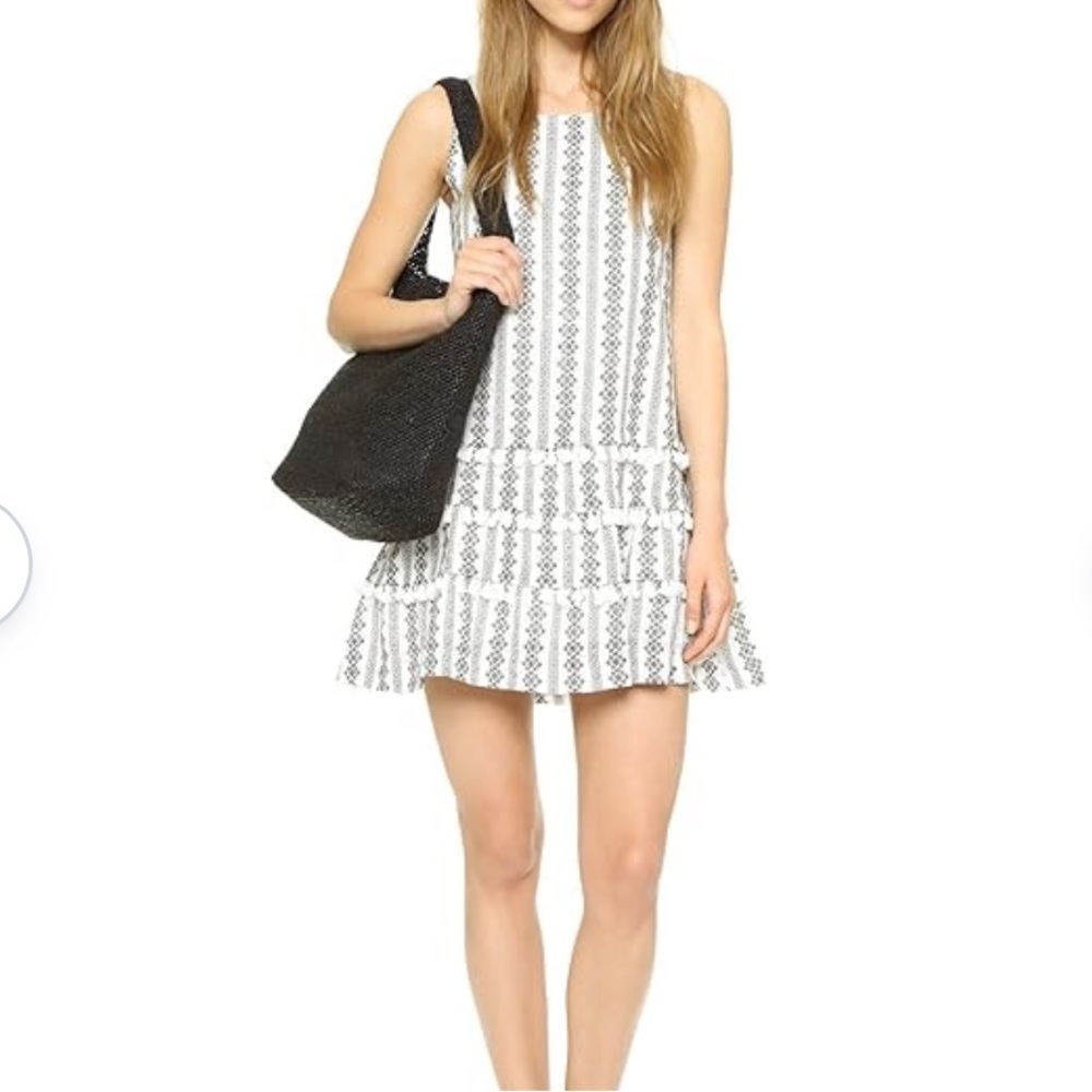 Moon River Anthropology Tassel Trimmed Printed Dress Size S